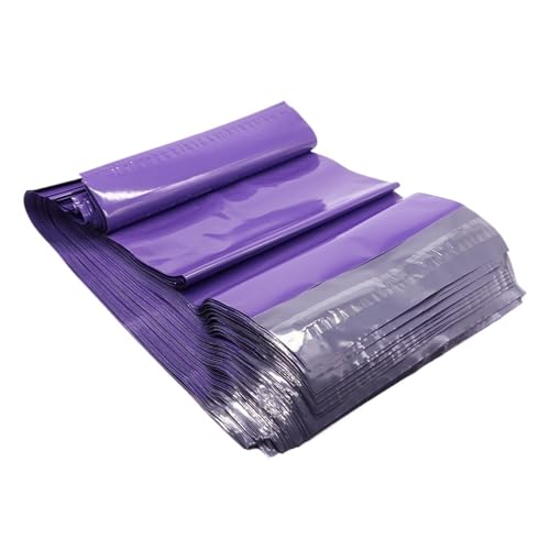 TXLEAPEY Grüne Kuriertasche aus Kunststoff, Express-Verpackungstasche, Dicke Kleidung, wasserdichte Versandtaschen, selbstverschließende Umschlagbeutel, viele(Purple,100 PCS-17X30cm) von TXLEAPEY