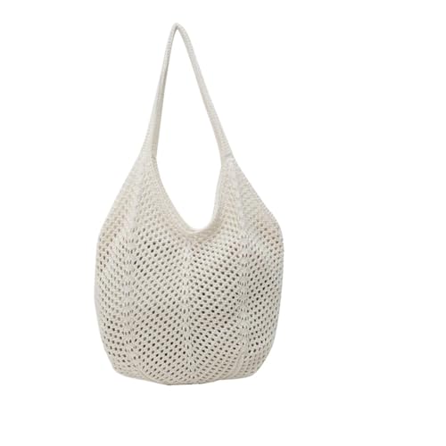 TXLEAPEY Modische, hohlgewebte Umhängetasche for Damen, große Kapazität, strickende Unterarmtasche, solide Häkel-Tragetasche, Handtasche, Sommer-Strandtasche aus Netzstoff(Blue) von TXLEAPEY