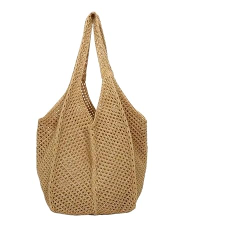 TXLEAPEY Modische, hohlgewebte Umhängetasche for Damen, große Kapazität, strickende Unterarmtasche, solide Häkel-Tragetasche, Handtasche, Sommer-Strandtasche aus Netzstoff(Clear) von TXLEAPEY