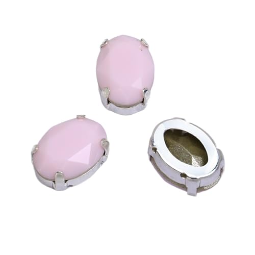 TXLEAPEY Silber oder Gold Krallenfassung Kristall Strass Oval Steine ​​Glas Applikation Diamanten for Kleidung Hochzeitskleid Schuhe Tasche(Color-05,13X18MM-24PCS) von TXLEAPEY