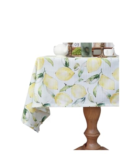 Tischdecke mit Zitronendruck und gefalteten Kanten, for Wohnzimmer, Küche, Esstisch, Couchtisch, Dekoration, Tischdecke(140x260cm) von TXLEAPEY