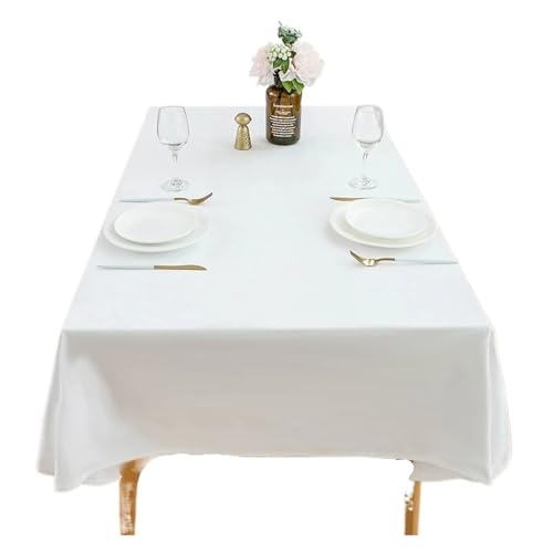 Weiße Tischdecke Home Dinner Party Übergroße Tischdecke Hochzeitsbankett Outdoor Hotel Dekoration Tischdecken(120x180cm) von TXLEAPEY