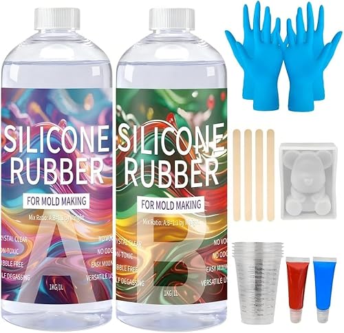 1KG/1LSilikon-Formenbau-Set, 15A Silikonkautschuk, ungiftiges, schnell aushärtendes flüssiges Formenbau-Silikon zum Gießen von DIY-Harzformen, Kerzenformen, Gipsformen, Seifenformen 1KG/1LSilikon-Formenbau-Set, 15A Silikonkautschuk, ungiftiges, schnell aushärtendes flüssiges Formenbau-Silikon zum Gießen von DIY-Harzformen, Kerzenformen, Gipsformen, Seifenformen von TXLION