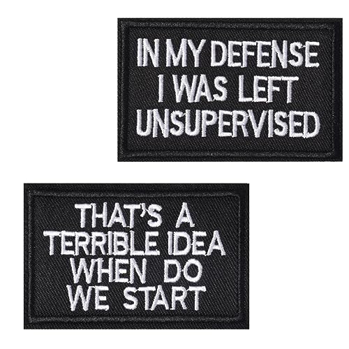 TXSN In My Defense I was Left Unsupervised Patches, Hook & Loop Patch Full Embroidery Patches for Caps Bags Wests Jackets Backpacks Uniforms von TXSN