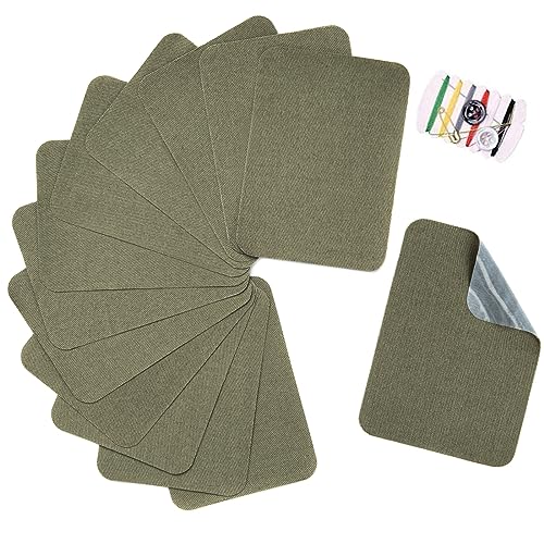 TXSN 12 Stück Reparaturflicken zum Aufbügeln, Baumwoll-Reparaturflicken für Kleidung, Hosen, Flicken und Dekorieren, Größe 7,6 x 10,2 cm, Militärgrün TXSN 12 Stück Reparaturflicken zum Aufbügeln, Baumwoll-Reparaturflicken für Kleidung, Hosen, Flicken und Dekorieren, Größe 7,6 x 10,2 cm, Militärgrün von TXSN