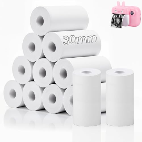 TXXATX 12 Rollen Thermopapier 57mm x 30mm x 7m Sofortbildkamera Thermopapier Kamera Thermopapier Thermo Papier Kamera Ersatz-Papierrollen für Sofortbildkameras Mobiler Mini Fotodrucker von TXXATX