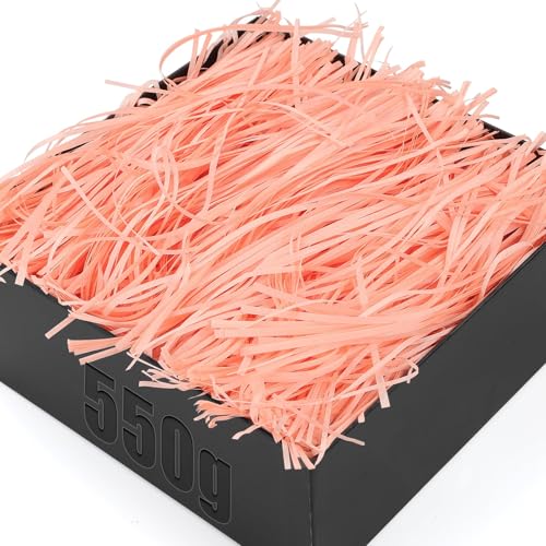 TXXATX 550g Füllmaterial Geschenk Hamper Shred Geschreddertes Papier für Geschenkbox Hautfarbenen Verpackungsmaterial mit Schleifen Füllmaterial für Pakete Festival Geschenkbox Präsentkorb Dekorations von TXXATX