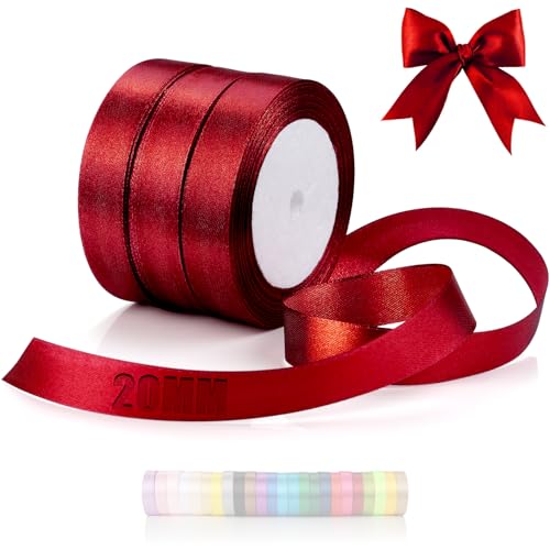 TXXATX 66m Schleifenband Weinrot Satinband Deko Geschenkband Breit 20mm Geschenkbänder Weinrot Ribbon Band Hochzeit Stoff Weinrot Geschenk Band für Taufe Geburtstag Valentinstag Weihnachtstischdeko TXXATX 66m Schleifenband Weinrot Satinband Deko Geschenkband Breit 20mm Geschenkbänder Weinrot Ribbon Band Hochzeit Stoff Weinrot Geschenk Band für Taufe Geburtstag Valentinstag Weihnachtstischdeko von TXXATX