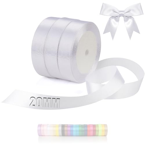 TXXATX 66m Schleifenband Weiss Satinband Deko Geschenkband Breit 20mm Geschenkbänder Weiss Ribbon Band Hochzeit Stoff Weiss Geschenk Band für Taufe Geburtstag Geschenkverpackung Weihnachtstischdeko TXXATX 66m Schleifenband Weiss Satinband Deko Geschenkband Breit 20mm Geschenkbänder Weiss Ribbon Band Hochzeit Stoff Weiss Geschenk Band für Taufe Geburtstag Geschenkverpackung Weihnachtstischdeko von TXXATX