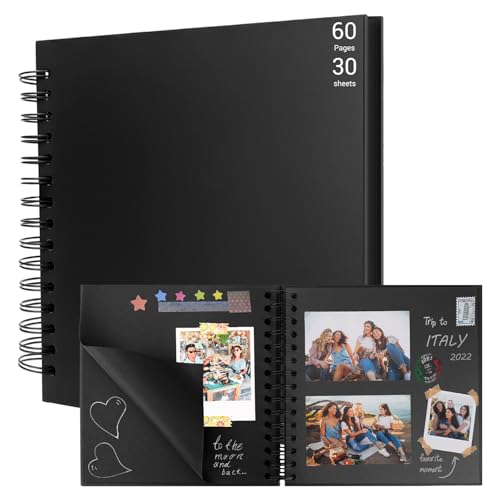 TXXATX Fotoalbum zum Selbstgestalten 60 Seiten Scrapbook 20,5 × 20,5 cm Fotobuch Schwarz DIY Spiralalbum Album Buch zum Selber Gestalten für Familie Abschluss Jahrestag Geburtstag Hochzeit TXXATX Fotoalbum zum Selbstgestalten 60 Seiten Scrapbook 20,5 × 20,5 cm Fotobuch Schwarz DIY Spiralalbum Album Buch zum Selber Gestalten für Familie Abschluss Jahrestag Geburtstag Hochzeit von TXXATX
