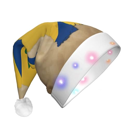TYANG Abstrakte Gabunische Flagge, Map01, Weihnachtsmannmütze, Weihnachtsmannmütze, Band, LED-Lichter, leuchtende Weihnachtsmannmütze TYANG Abstrakte Gabunische Flagge, Map01, Weihnachtsmannmütze, Weihnachtsmannmütze, Band, LED-Lichter, leuchtende Weihnachtsmannmütze von TYANG