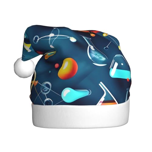 TYANG Abstrakte Weihnachtsmütze mit Wissenschafts-Chemie-Druck, Weihnachtsmannmütze, Weihnachtsmannmütze TYANG Abstrakte Weihnachtsmütze mit Wissenschafts-Chemie-Druck, Weihnachtsmannmütze, Weihnachtsmannmütze von TYANG