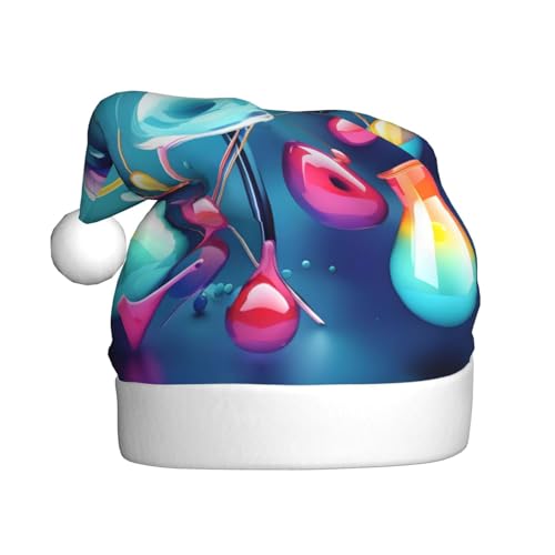 TYANG Abstrakte Wissenschafts-Chemie-Illustration, 3D-Druck, Weihnachtsmannmütze, Weihnachtsmannmütze, Band TYANG Abstrakte Wissenschafts-Chemie-Illustration, 3D-Druck, Weihnachtsmannmütze, Weihnachtsmannmütze, Band von TYANG
