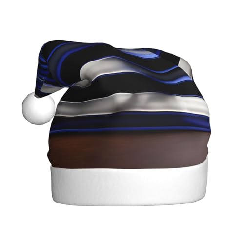 TYANG Amerikanische dünne blaue Flagge, bedruckt, Weihnachtsmannmütze, Weihnachtsmannmütze, Band TYANG Amerikanische dünne blaue Flagge, bedruckt, Weihnachtsmannmütze, Weihnachtsmannmütze, Band von TYANG