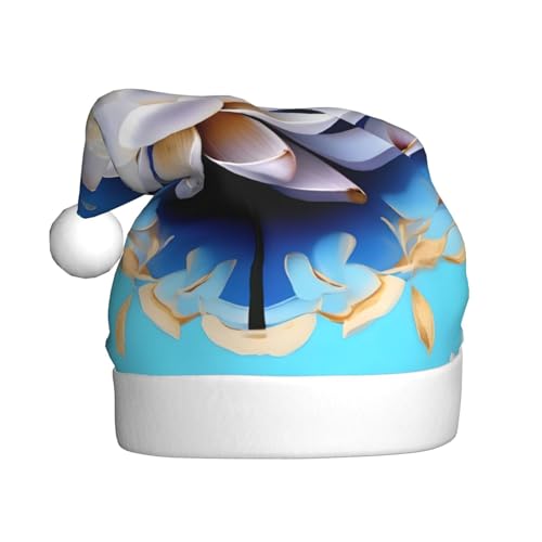 TYANG Asiatische Lotu-Blumen-Druck, Weihnachtsmannmütze, Weihnachtsmannmütze, Weihnachtsmannmütze TYANG Asiatische Lotu-Blumen-Druck, Weihnachtsmannmütze, Weihnachtsmannmütze, Weihnachtsmannmütze von TYANG