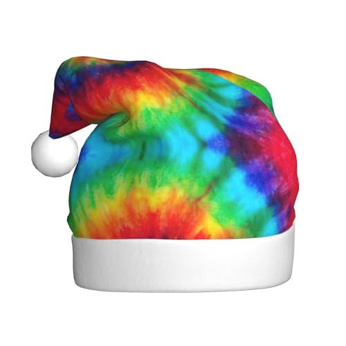 TYANG Batik-Regenbogen-Druck, Weihnachtsmannmütze, Weihnachtsmannmütze, Band von TYANG