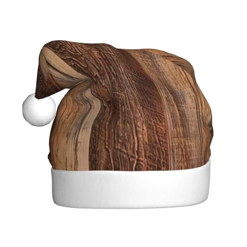 TYANG Brauner Holzdruck Weihnachtsmannmütze Weihnachten dekoriert Hut Band Nikolausmütze TYANG Brauner Holzdruck Weihnachtsmannmütze Weihnachten dekoriert Hut Band Nikolausmütze von TYANG