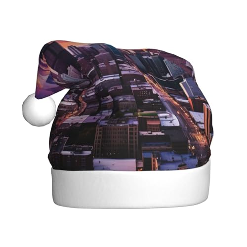 TYANG Chicago Downtown Sunset Printing Santa Hat Christmas Decorated Hat Band Santa Hat TYANG Chicago Downtown Sunset Printing Santa Hat Christmas Decorated Hat Band Santa Hat von TYANG