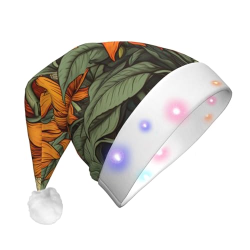 TYANG Frühlings-Sonnenblumen, Retro-Blumendruck, Weihnachtsmannmütze, Weihnachtsmannmütze, Band, LED-Lichter, leuchtende Weihnachtsmannmütze TYANG Frühlings-Sonnenblumen, Retro-Blumendruck, Weihnachtsmannmütze, Weihnachtsmannmütze, Band, LED-Lichter, leuchtende Weihnachtsmannmütze von TYANG