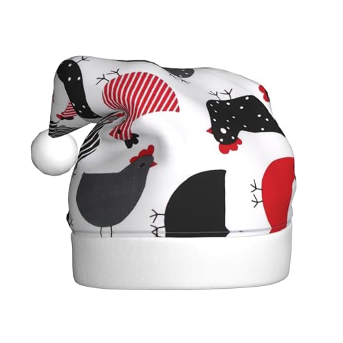 TYANG Kreativer Cartoon-Huhn-Druck, Weihnachtsmannmütze, Weihnachtsmannmütze, Band TYANG Kreativer Cartoon-Huhn-Druck, Weihnachtsmannmütze, Weihnachtsmannmütze, Band von TYANG