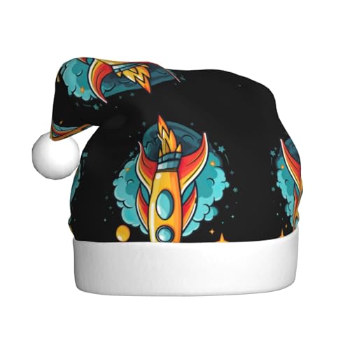 TYANG Rocket Clipart Raumschiff Druck Weihnachtsmannmütze Weihnachten dekoriert Hut Band Nikolausmütze TYANG Rocket Clipart Raumschiff Druck Weihnachtsmannmütze Weihnachten dekoriert Hut Band Nikolausmütze von TYANG
