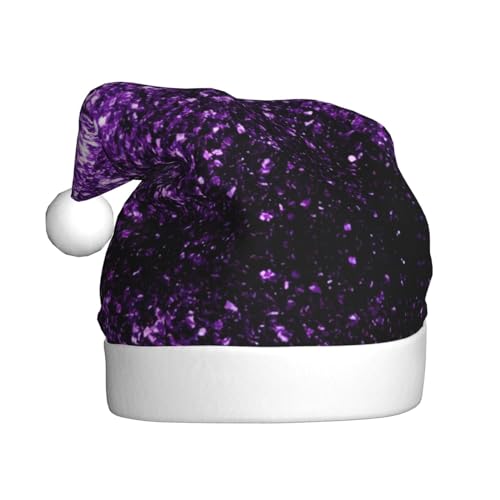 TYANG Schöne, violette Weihnachtsmütze mit Glitzer-Aufdruck, Weihnachtsmannmütze TYANG Schöne, violette Weihnachtsmütze mit Glitzer-Aufdruck, Weihnachtsmannmütze von TYANG