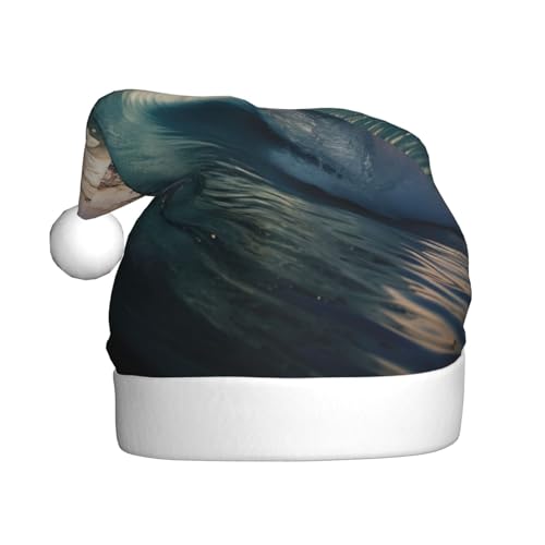 TYANG Schöne Weihnachtsmannmütze mit Ozeanwellen-Aufdruck, Weihnachtsmannmütze, Weihnachtsmannmütze TYANG Schöne Weihnachtsmannmütze mit Ozeanwellen-Aufdruck, Weihnachtsmannmütze, Weihnachtsmannmütze von TYANG