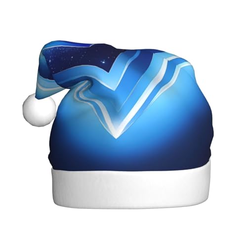 TYANG Weihnachtsmannmütze, Weihnachtsmannmütze, Weihnachtsmannmütze, Babyblau, Herz-Druck TYANG Weihnachtsmannmütze, Weihnachtsmannmütze, Weihnachtsmannmütze, Babyblau, Herz-Druck von TYANG