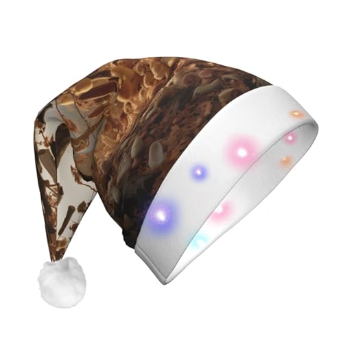 TYANG Weihnachtsmannmütze mit Bäumen und Socken, bedruckt, Weihnachtsmannmütze, Band, LED-Lichter, leuchtende Weihnachtsmannmütze TYANG Weihnachtsmannmütze mit Bäumen und Socken, bedruckt, Weihnachtsmannmütze, Band, LED-Lichter, leuchtende Weihnachtsmannmütze von TYANG