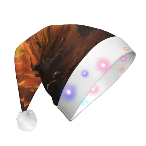 TYANG Weihnachtsmannmütze mit Viehzucht-Motiv, Weihnachtsmannmütze, Band, LED-Lichter, leuchtende Weihnachtsmannmütze TYANG Weihnachtsmannmütze mit Viehzucht-Motiv, Weihnachtsmannmütze, Band, LED-Lichter, leuchtende Weihnachtsmannmütze von TYANG