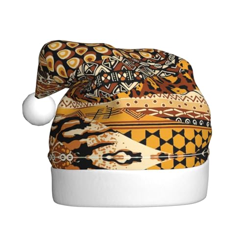 TYANG Weihnachtsmütze im afrikanischen Stil, Patchwork-Druck, Weihnachtsmannmütze, Weihnachtsmannmütze TYANG Weihnachtsmütze im afrikanischen Stil, Patchwork-Druck, Weihnachtsmannmütze, Weihnachtsmannmütze von TYANG