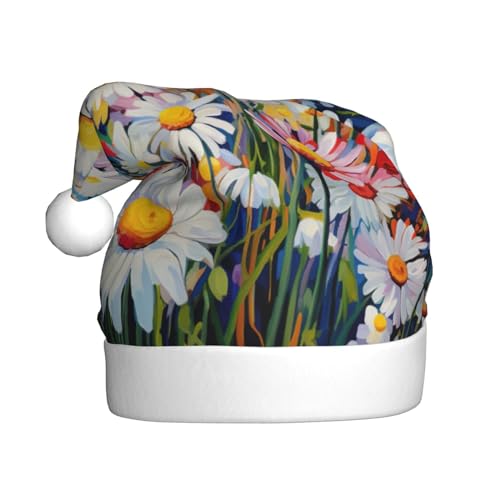 TYANG Weihnachtsmütze mit Blumen-Gänseblümchen, Blumendruck, Weihnachtsmannmütze, Weihnachtsmannmütze TYANG Weihnachtsmütze mit Blumen-Gänseblümchen, Blumendruck, Weihnachtsmannmütze, Weihnachtsmannmütze von TYANG