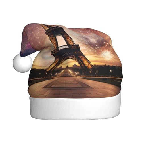 TYANG Weihnachtsmütze mit Eiffelturm-Motiv, Feuerwerk, Weihnachtsmannmütze, Weihnachtsmannmütze TYANG Weihnachtsmütze mit Eiffelturm-Motiv, Feuerwerk, Weihnachtsmannmütze, Weihnachtsmannmütze von TYANG
