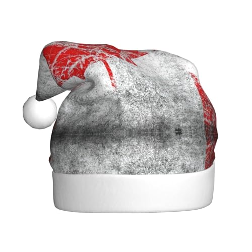 TYANG Weihnachtsmütze mit Kanada-Flagge, bedruckt, Weihnachtsmannmütze, Band TYANG Weihnachtsmütze mit Kanada-Flagge, bedruckt, Weihnachtsmannmütze, Band von TYANG