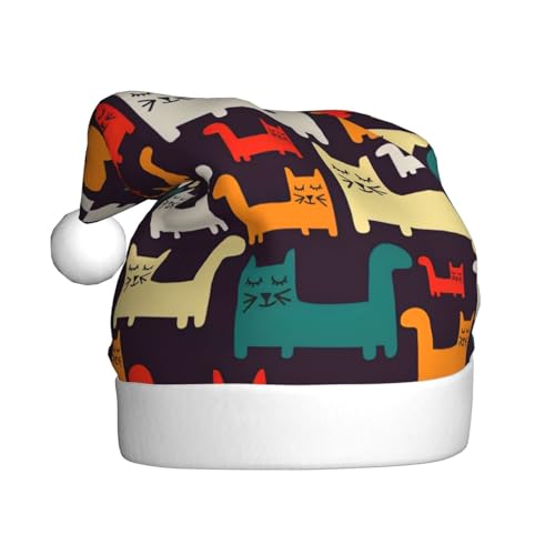 TYANG Weihnachtsmütze mit Katzendruck, Weihnachtsmannmütze TYANG Weihnachtsmütze mit Katzendruck, Weihnachtsmannmütze von TYANG