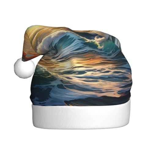 TYANG Weihnachtsmütze mit Sonnenuntergang und Landschaft, bedruckt, Weihnachtsmannmütze TYANG Weihnachtsmütze mit Sonnenuntergang und Landschaft, bedruckt, Weihnachtsmannmütze von TYANG