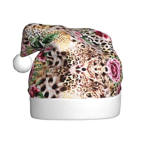 TYANG Weihnachtsmütze mit Tiermotiv, Tiger, Leopardenmuster, Rose, Blumendruck, Weihnachtsmannmütze TYANG Weihnachtsmütze mit Tiermotiv, Tiger, Leopardenmuster, Rose, Blumendruck, Weihnachtsmannmütze von TYANG