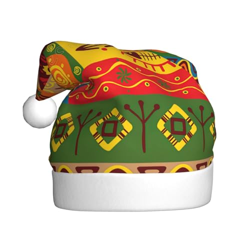 TYANG Weihnachtsmütze mit afrikanischen Nationalmustern, bedruckt, Weihnachtsmannmütze TYANG Weihnachtsmütze mit afrikanischen Nationalmustern, bedruckt, Weihnachtsmannmütze von TYANG