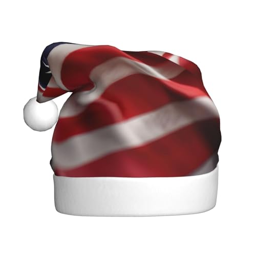 TYANG Weihnachtsmütze mit amerikanischer Flagge, dekoriert, mit Band TYANG Weihnachtsmütze mit amerikanischer Flagge, dekoriert, mit Band von TYANG