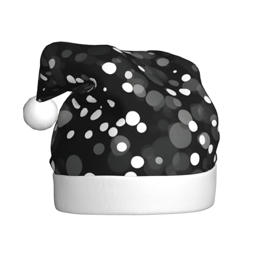 TYANG Weihnachtsmütze mit schwarz-weißem Punktemuster, Weihnachtsmannmütze, Weihnachtsmannmütze TYANG Weihnachtsmütze mit schwarz-weißem Punktemuster, Weihnachtsmannmütze, Weihnachtsmannmütze von TYANG