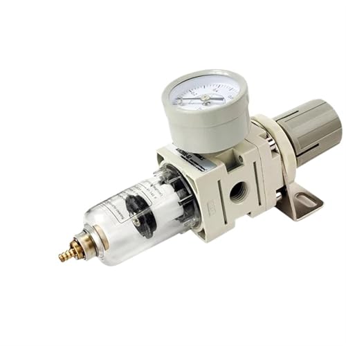 TYBOPHQJ AW2000-02 Pneumatischer 1/4-Luftfilter-Druckregler-Kombinations-Piggyback-Luftwerkzeug-Kompressorfilter mit Manometer(AW2000-02 Fiber) von TYBOPHQJ