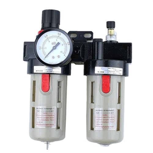 TYBOPHQJ BFC2000 BFC3000 BFC4000 Zwei Luftfilter Pneumatisches Druckregelventil BFC2000 BFC3000 BFC4000 Öl- und Wasserfilter(BFC4000 Metal) von TYBOPHQJ