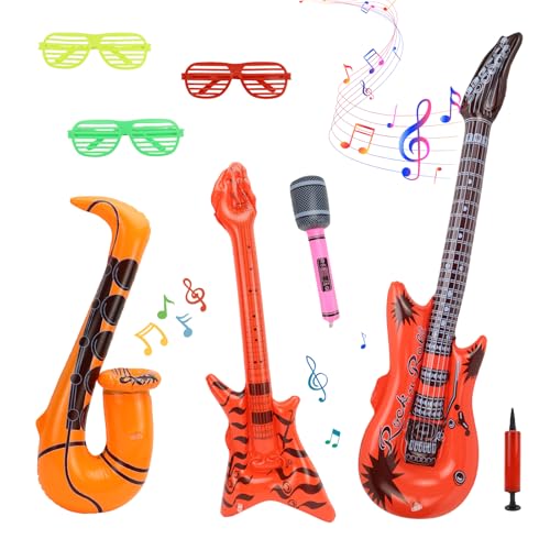 TYBYBB 8 Pcs Aufblasbare Gitarre Luftgitarren zum Aufblasen Aufblasbares Mikrofone Saxophon Aufblasbar Instrumente Inflatable e Guitar Luftballon Luft Gitarren Klein für Erwachsene Kinder TYBYBB 8 Pcs Aufblasbare Gitarre Luftgitarren zum Aufblasen Aufblasbares Mikrofone Saxophon Aufblasbar Instrumente Inflatable e Guitar Luftballon Luft Gitarren Klein für Erwachsene Kinder von TYBYBB