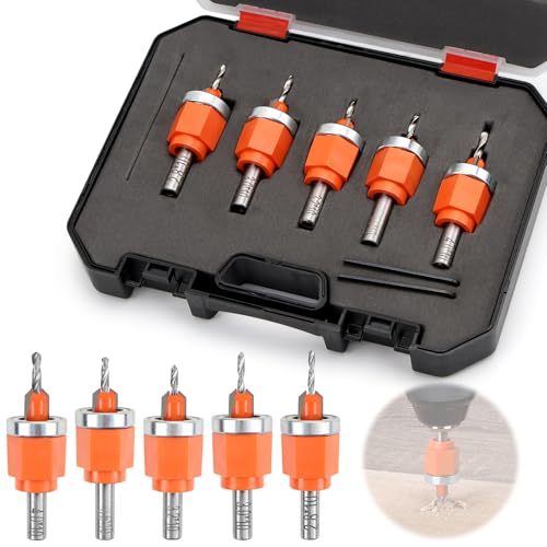 TYBYBB Senker Holz Senkbohrer Bohrsenker Holzbohrer Vorbohrer mit Senker und Tiefenanschlag Vorbohren Senkkopf Bohrer Tiefenstopp Countersink Drill Bits Set Senklochbohrer für Holz Kunststoff TYBYBB Senker Holz Senkbohrer Bohrsenker Holzbohrer Vorbohrer mit Senker und Tiefenanschlag Vorbohren Senkkopf Bohrer Tiefenstopp Countersink Drill Bits Set Senklochbohrer für Holz Kunststoff von TYBYBB