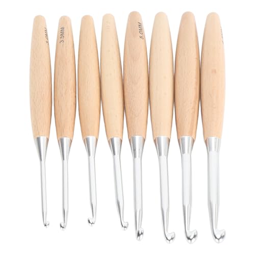 Häkelnadel-Set, 8-teilig, Stricknadeln, Nadeln aus Edelstahl, Holzgriff, Häkelnadel-Set Handwerk, Pullover, Stricken, 3,0 mm – 6,5 mm Häkelnadel-Set, 8-teilig, Stricknadeln, Nadeln aus Edelstahl, Holzgriff, Häkelnadel-Set Handwerk, Pullover, Stricken, 3,0 mm – 6,5 mm von TYCIONG