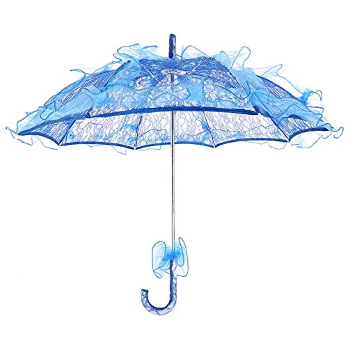 TYCIONG Regenschirm aus Spitze, Sonnenschirm, Vintage, Hochzeit, Brautschirm Dekoration, Foto, Damen, Kostüm, Party der 1920er Jahre, marineblau von TYCIONG