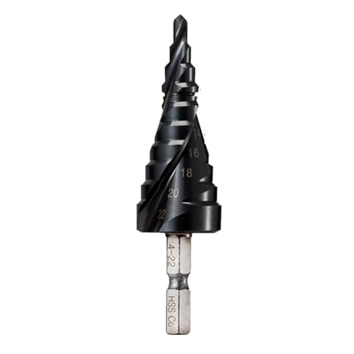 1 Stücke HRC89 M35 TiAlN Beschichtet Stufenbohrer 1/4 Zoll Kegel Sechskantschaft Metall Bohren Lochöffner Werkzeug For Edelstahl(4-22mm) von TYDHGSE