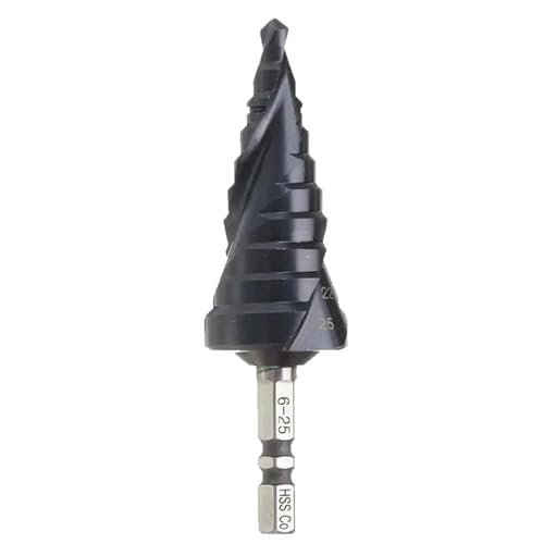 1 Stücke HRC89 M35 TiAlN Beschichtet Stufenbohrer 1/4 Zoll Kegel Sechskantschaft Metall Bohren Lochöffner Werkzeug For Edelstahl(6-25mm) von TYDHGSE