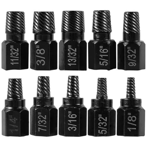 10/13-teiliges Schraubenausdreher-Set Aus Stahl, Beschädigt, Metall, Einfach Heraus, Bohrer, Bolzen, Bolzen, Multi-Spline(Black) von TYDHGSE