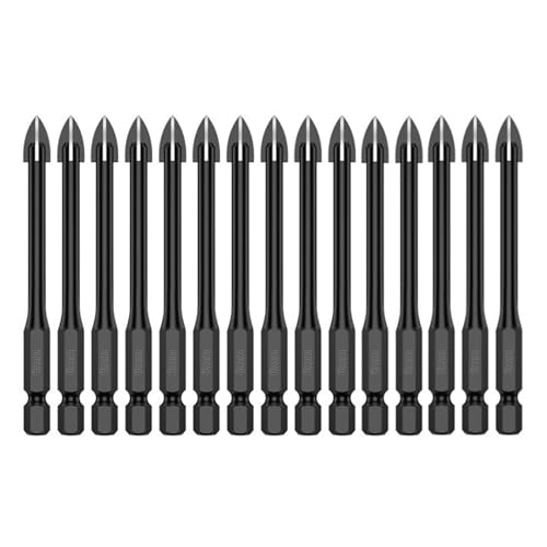 10-teiliges 6-mm-Kreuz-Sechskant-Bohrer-Set For Fliesen, Porzellan, Glas, Spiegel, Multifunktions-Fliesen-Porzellan-Bohrer(15pcs) von TYDHGSE